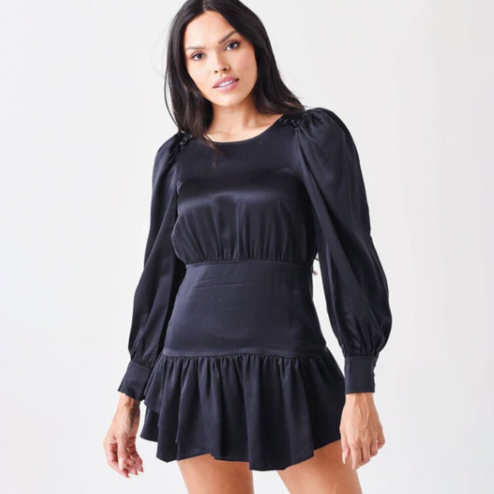 RESET Satin Mini Dress‎ Black Small